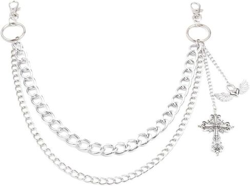 Punk Skeleton Pants Chains Skull Jean Chain Belt for Men Hip Hop Pant Chain Cross Rivet Goth Accessories Chain for Jeans Pocket Halloween Pirate Jewelry Clothing Accessories in Kuwait