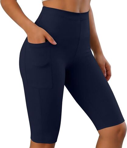 Women's Capri Leggings with Pockets Tummy Control Workout Capris Yoga Pants Summer Athletic Workout Shorts in Saudi Arabia