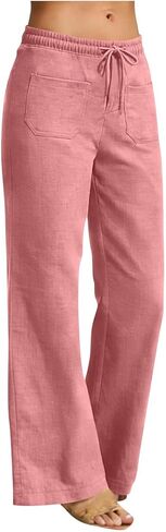 Wide Leg Palazzo Pants for Women Summer High Waist Casual Lounge Trousers Beach Travel Vacation Clothes with Pockets in Saudi Arabia