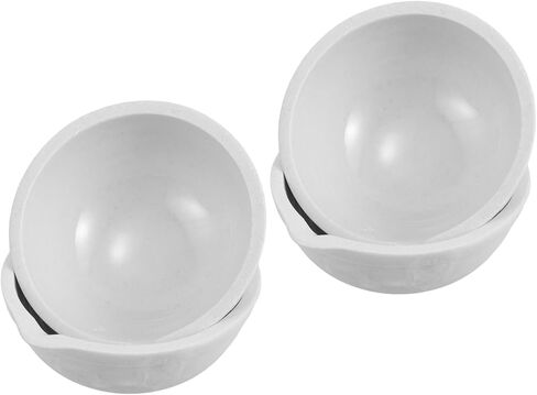 LOGOFUN 4pcs Porcelain Evaporating Dish with Spout for Heating Liquids and Scientific Experiments High-temperature Resistant Round Form 80mm in Saudi Arabia