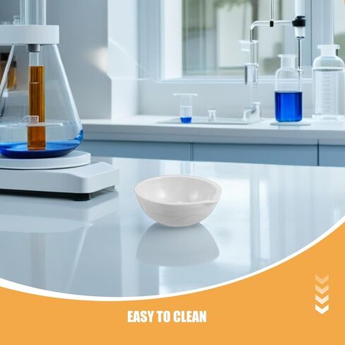 LOGOFUN 4pcs Porcelain Evaporating Dish with Spout for Heating Liquids and Scientific Experiments High-temperature Resistant Round Form 80mm in Saudi Arabia