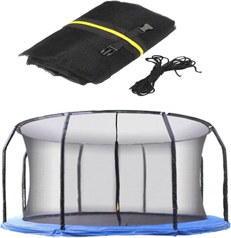 Trampoline Safety Net Replacement, 12FT UV Resistant Trampoline Enclosure Surround Netting with Zippers and Buckles, Fits Most Outdoor Garden Round Frames Trampolines Accessories in Saudi Arabia