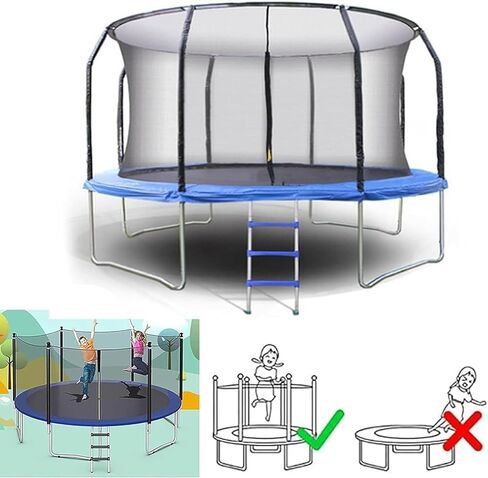 Trampoline Safety Net Replacement, 12FT UV Resistant Trampoline Enclosure Surround Netting with Zippers and Buckles, Fits Most Outdoor Garden Round Frames Trampolines Accessories in Saudi Arabia