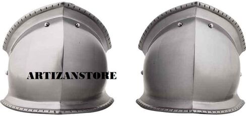ARTIZANSTORE فرسان العصور الوسطى الكلاسيكية الصلب Poleyns الركبة رجال الشرطة درع SCA درع SCA القتال الفضة درع هالوين زي in Saudi Arabia