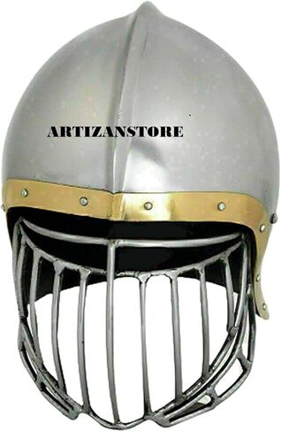 ARTIZANSTORE Medieval Sallet Helmet Armor for SCA Heavy 18 Gauge Steel Crusader Helmet Knight Armor Reenactment Halloween Costume in Saudi Arabia