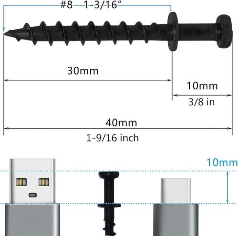 Picture Hanging Screw ,Bear Claw Double-Headed Screw Wall Picture Hangers, 4-in-1 Hanging Hooks for Sawtooth, Wire (20, Black) in Kuwait