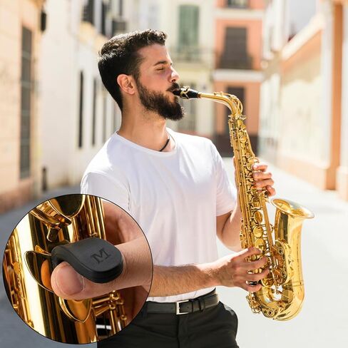 2Pcs Saxophone Thumb Rest, Black Silicone Sax Thumb Finger Cushion Pad Comfortable Saxophone Thumbs Finger Rest Pad Accessories for Tenor Baritone Saxophones in Saudi Arabia