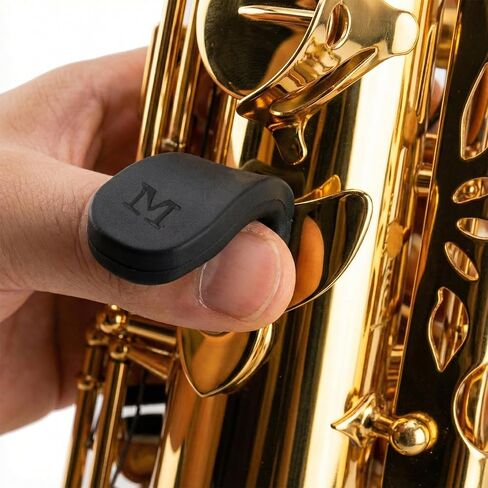 2Pcs Saxophone Thumb Rest, Black Silicone Sax Thumb Finger Cushion Pad Comfortable Saxophone Thumbs Finger Rest Pad Accessories for Tenor Baritone Saxophones in Saudi Arabia