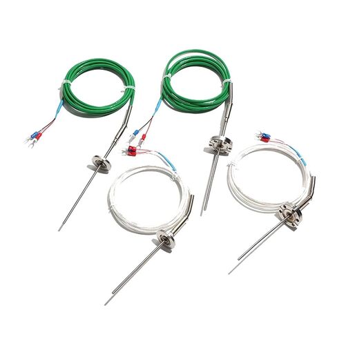 Round Flange K Type PT100 Armored Thermocouple CF KF Board Temperature Measuring Sensor Bendable Tubular Probe 1Pcs(CF Flang,K Type_50MM Diameter) in Saudi Arabia
