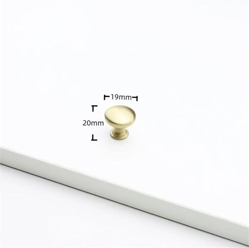 الصلبة النحاس محكم النحاس درج مقابض لقطع الأثاث خزانة باب الأجهزة 1 قطعة (010-Brass-D19mm) in Kuwait