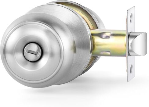 Lanwandeng 5 Pack Interior Door Knobs for Bedroom or Bathroom Keyless, Brushed Nickel Privacy Door Knob, Round Ball Bath/Bed Door Locks in Saudi Arabia