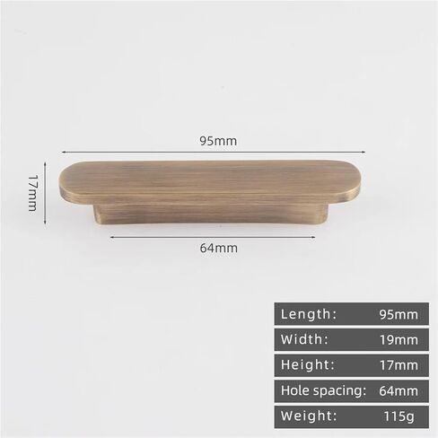 Solid Brass Plain Cabinet Wardrobe Drawer Brushed Handle Furnitur Antique 1Pcs(8825-64-Antique) in Saudi Arabia