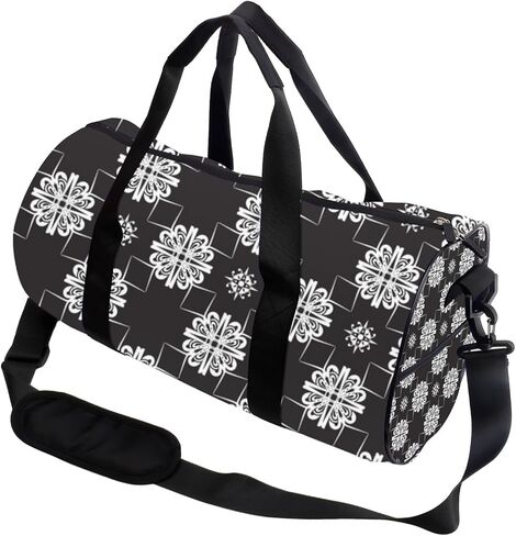 Grand Floral Medallion Easy Clean Travel Duffle Bag For Men Women Oxford Tote Bags Adjustable Shoulder Strap, Convertible Carry Backpack Goth Duffle Bag For Ballet Workout Gym Backpack Men in Kuwait