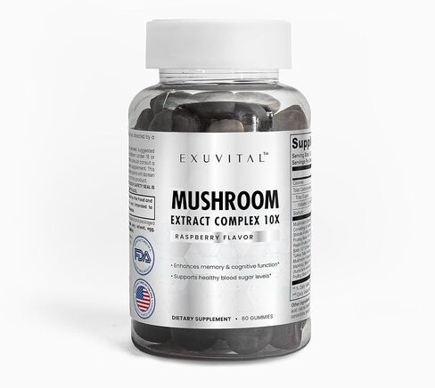 Mushroom Extract Complex Gummy - Supports Immunity & Energy, Memory and Cognition, Vegan - 60 Count, in Saudi Arabia