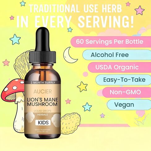 Lions Mane for Kids | Speech Delay Supplement for Kids & Toddlers | Lion’s Mane Mushroom, for Speech Therapy & Cognitive Support – Easy-Take Liquid (1PCS) in Saudi Arabia