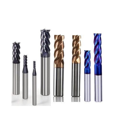 End Mill Sets 4 Flutes HRC50° HRC55° HRC65° Spiral CNC Router Bit 1mm to 20mm 4F for Wood Aluminum Steel Titanium in Kuwait