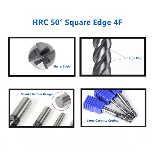 End Mill Sets 4 Flutes HRC50° HRC55° HRC65° Spiral CNC Router Bit 1mm to 20mm 4F for Wood Aluminum Steel Titanium in Kuwait