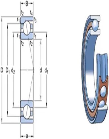 1 قطعة 71800 71800CD 7800 10X19X5 رقيقة الجدران مصغرة محامل الاتصال الزاوي المغزل in Kuwait