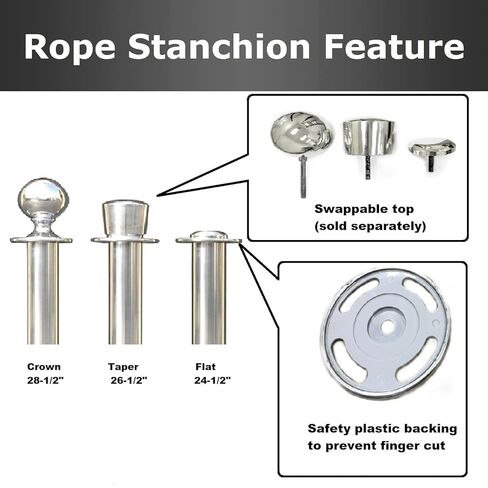 Custom Short Rope Queue Stanchion Barrier. Perfect for Car Show, Art Gallary, Museum or Luxury Item Exhibit. Showcase Without Taking Spotlights Away. VIP Crowd Control (Taper Mirror 72" WHT Velvet) in Saudi Arabia