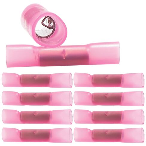 10 Pack 8 AWG Heat Shrink Butt Connectors - Waterproof Electrical Wire Terminals, Marine & Automotive Crimp Connectors, Insulated Splice Kit with Adhesive Lining in Saudi Arabia
