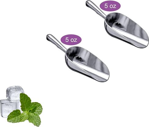 Amazing Abby - Elsa - 5-Ounce Aluminum Ice Scoops (Set of 2), Cast Aluminum Utility Scoops, Food-Grade, Good for Home and Commercial Use, NOT Dishwasher-Safe, Hand-Wash Recommended in Saudi Arabia