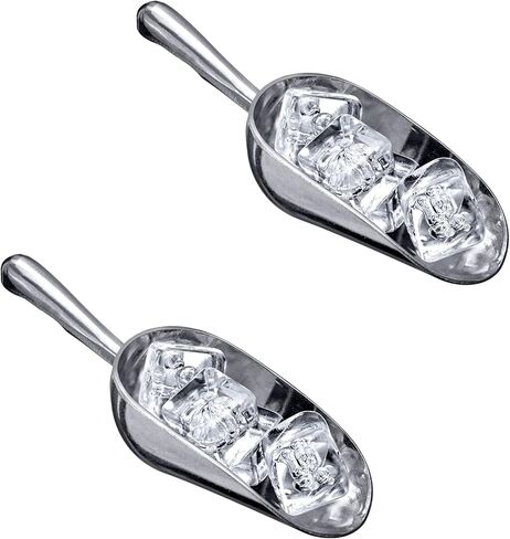 Amazing Abby - Elsa - 5-Ounce Aluminum Ice Scoops (Set of 2), Cast Aluminum Utility Scoops, Food-Grade, Good for Home and Commercial Use, NOT Dishwasher-Safe, Hand-Wash Recommended in Saudi Arabia