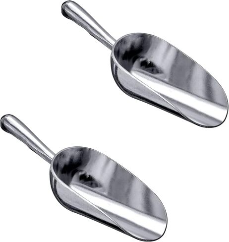 Amazing Abby - Elsa - 5-Ounce Aluminum Ice Scoops (Set of 2), Cast Aluminum Utility Scoops, Food-Grade, Good for Home and Commercial Use, NOT Dishwasher-Safe, Hand-Wash Recommended in Saudi Arabia