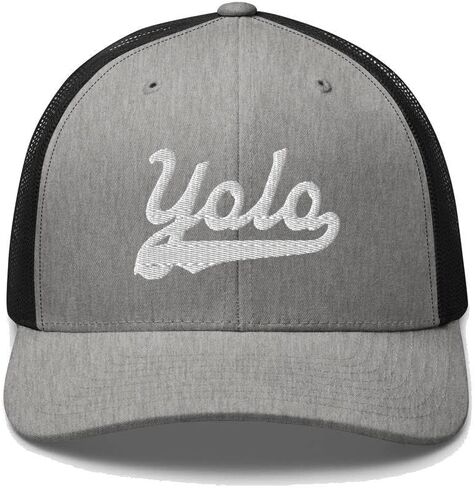 Yolo قبعة Yolo قبعة سائق الشاحنة البيسبول النصي قبعة مطرزة خمر شبكة رياضية سووش هدية تذكارية أغطية الرأس CA in Saudi Arabia