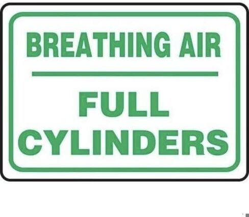 SAFETY SIGN BREATHING AIR FULL, Mfr: MCPG567XL-A in Saudi Arabia