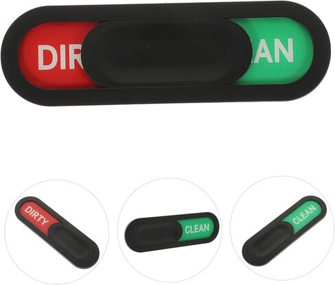 OUNONA Dishwasher Clean Dirty Sign Oval Black Red Necessity Indicator Design for Home Decor Organization in Saudi Arabia
