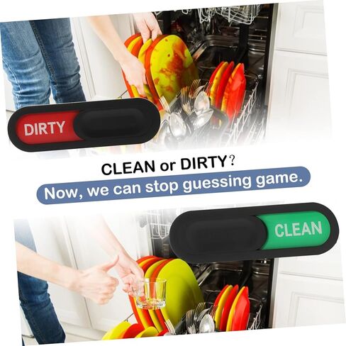 OUNONA Dishwasher Clean Dirty Sign Oval Black Red Necessity Indicator Design for Home Decor Organization in Saudi Arabia
