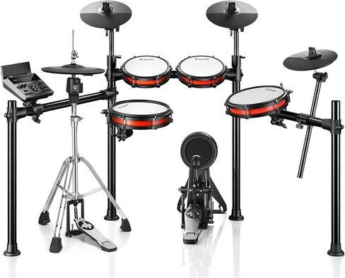 Donner Electric Drum Set, DED-200 Pro Electronic Drum Kit with Standalone Hi-Hat, Dual-Zone 10 Inch Mesh Snare and Independent Kick Drum for Advanced Drummer, 5 Pads 4 Cymbals in Saudi Arabia