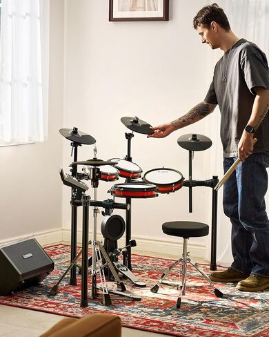 Donner Electric Drum Set, DED-200 Pro Electronic Drum Kit with Standalone Hi-Hat, Dual-Zone 10 Inch Mesh Snare and Independent Kick Drum for Advanced Drummer, 5 Pads 4 Cymbals in Saudi Arabia