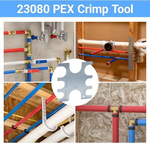 23080 PEX Crimp Tool Go/No-Go Gauge,PEX Crimp Ring Gauge for 3/8", 1/2", 3/4" &1"Crimp Rings,3/8 Inch Plumbing Fittings in Kuwait