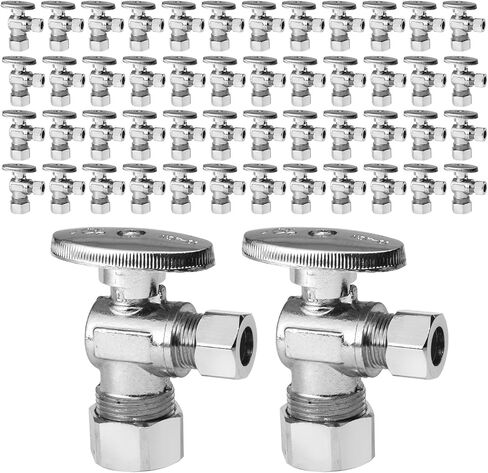 2-Pack EFIELD Straight Stop Valve 1/2" Nominal (5/8" OD) Compression x 3/8" OD, 1/4-Turn,(VALVE122-2PCS) in Saudi Arabia