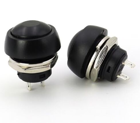 4Pcs PBS-33b 2Pin Mini Switch 12mm 12V 1A Waterproof Momentary Push Button Switch Since The Reset Non-Locking (Black) in Saudi Arabia