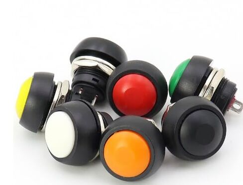 4Pcs PBS-33b 2Pin Mini Switch 12mm 12V 1A Waterproof Momentary Push Button Switch Since The Reset Non-Locking (Black) in Saudi Arabia