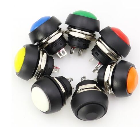 4Pcs PBS-33b 2Pin Mini Switch 12mm 12V 1A Waterproof Momentary Push Button Switch Since The Reset Non-Locking (Black) in Saudi Arabia