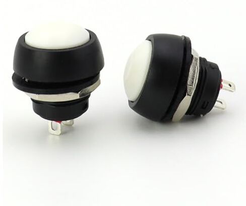4Pcs PBS-33b 2Pin Mini Switch 12mm 12V 1A Waterproof Momentary Push Button Switch Since The Reset Non-Locking (Black) in Saudi Arabia