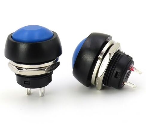 4Pcs PBS-33b 2Pin Mini Switch 12mm 12V 1A Waterproof Momentary Push Button Switch Since The Reset Non-Locking (Black) in Saudi Arabia
