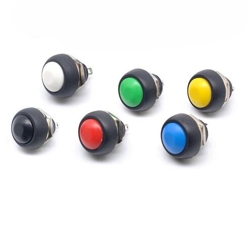 4Pcs PBS-33b 2Pin Mini Switch 12mm 12V 1A Waterproof Momentary Push Button Switch Since The Reset Non-Locking (Black) in Saudi Arabia