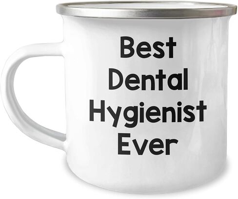 Dental Hygienist Gifts for Valentine's, Best Dental Hygienist Ever, Camping Mug with Enamel Finish, Funny Quote - Gifts from Men, Women, Friends, Family - 12 oz Capacity, Stainless Steel in Saudi Arabia