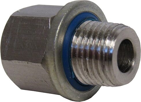 محول من الفولاذ المقاوم للصدأ 3/8 بوصة NPT أنثى × 3/8 بوصة BSPP ذكر مع غسالة مانعة للتسرب، غسالة فولاذية مطلية بالزنك مع ختم Buna-N، أقصى ضغط 3700 رطل لكل بوصة مربعة، نطاق درجة الحرارة -30 درجة فهرنهايت إلى 200 درجة فهرنهايت in Kuwait