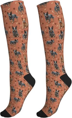 Cute Dog Compression Socks Women Men, Knee High Stockings For Nurse Running Travel Athletic, Dog Lover Gift in Saudi Arabia