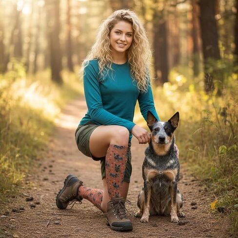 Cute Dog Compression Socks Women Men, Knee High Stockings For Nurse Running Travel Athletic, Dog Lover Gift in Saudi Arabia