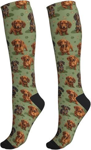 Cute Dog Compression Socks Women Men, Knee High Stockings For Nurse Running Travel Athletic, Dog Lover Gift in Saudi Arabia