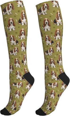 Cute Dog Compression Socks Women Men, Knee High Stockings For Nurse Running Travel Athletic, Dog Lover Gift in Saudi Arabia
