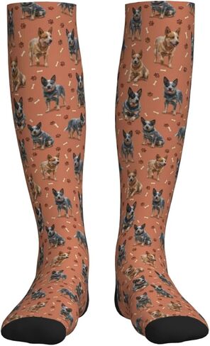 Cute Dog Compression Socks Women Men, Knee High Stockings For Nurse Running Travel Athletic, Dog Lover Gift in Saudi Arabia