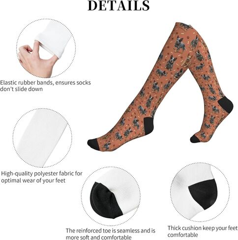 Cute Dog Compression Socks Women Men, Knee High Stockings For Nurse Running Travel Athletic, Dog Lover Gift in Saudi Arabia