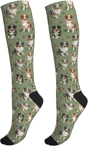 Cute Dog Compression Socks Women Men, Knee High Stockings For Nurse Running Travel Athletic, Dog Lover Gift in Saudi Arabia